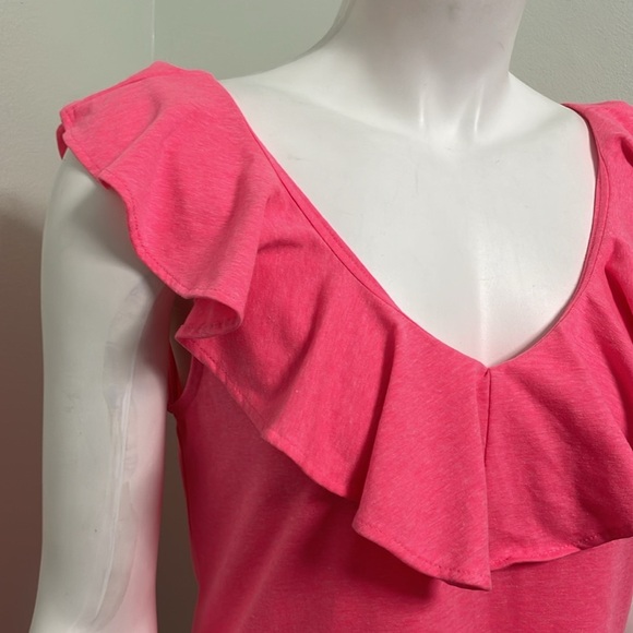 Lilly Pulitzer Alessa Top Pink Sunset Ruffle Tank Small - Picture 4 of 9